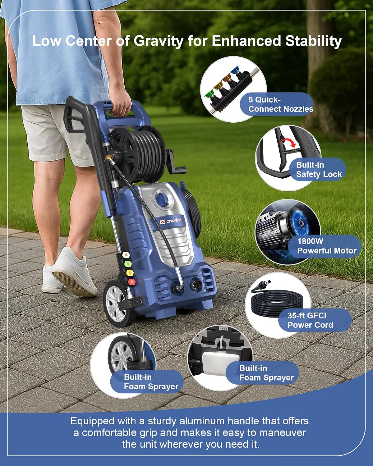 2070 PSI Electric Pressure Was - Electric Reel 评论和价格
